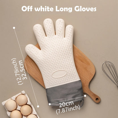 Guantes WMMO para horno antiescaldaduras, aislamiento de silicona grueso, antideslizantes, resistentes a altas temperaturas, guantes para hornear y horno de cocina