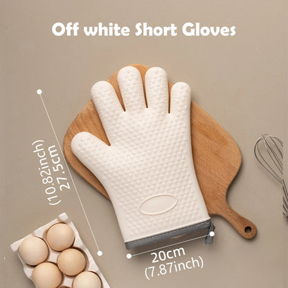 Guantes WMMO para horno antiescaldaduras, aislamiento de silicona grueso, antideslizantes, resistentes a altas temperaturas, guantes para hornear y horno de cocina