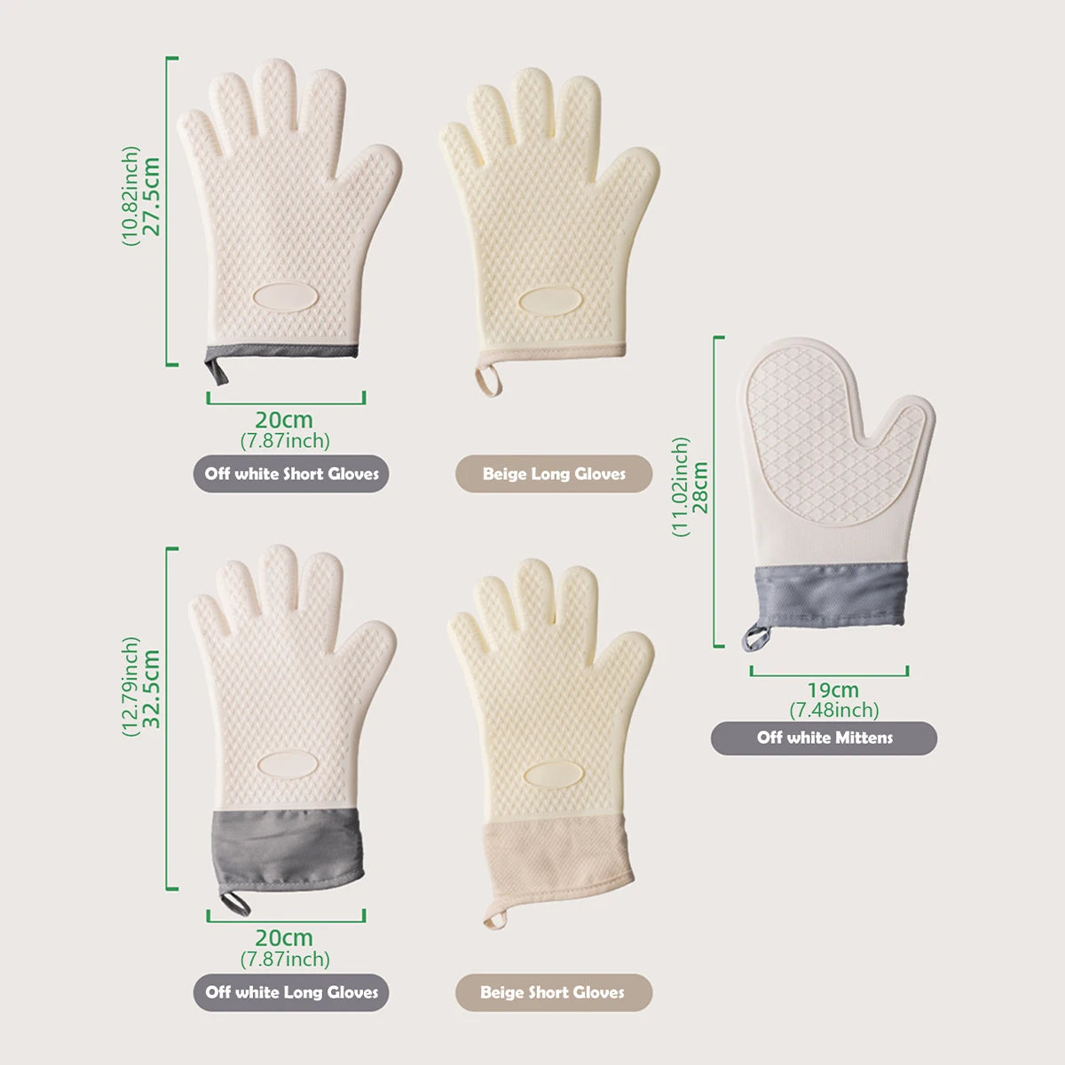 Guantes WMMO para horno antiescaldaduras, aislamiento de silicona grueso, antideslizantes, resistentes a altas temperaturas, guantes para hornear y horno de cocina